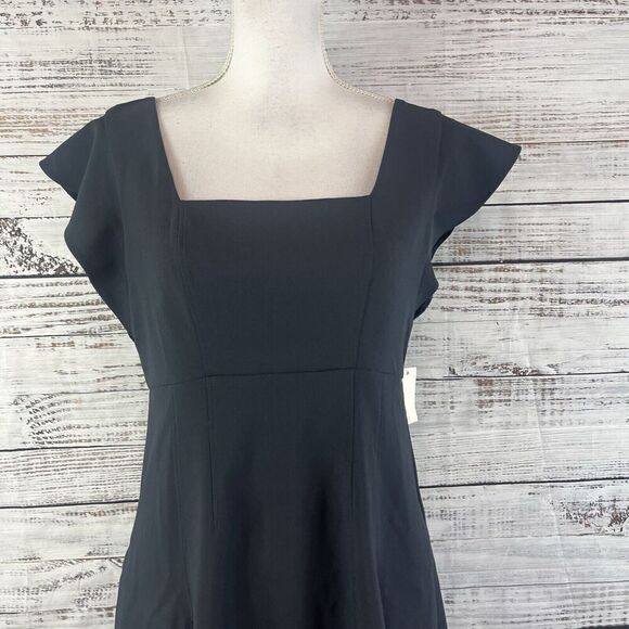 Lark & Ro Dress size 8 Black Stretch Above Knee A Line Wedding Church Career - Picture 5 of 12